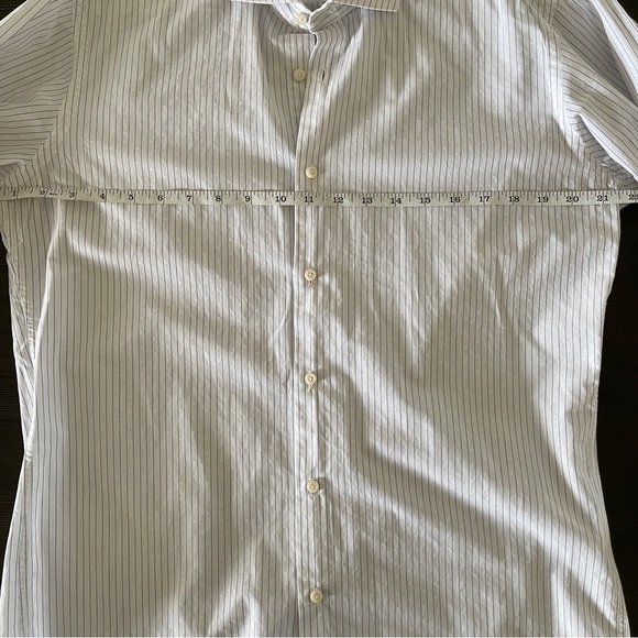 Ben Sherman White Pin Striped Button Down Shirt EUC Medium - Picture 4 of 5